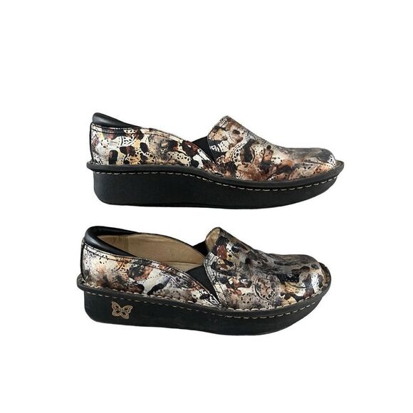 Alegria Womens Multi-Color Debra Rome Leopard Paisley Leather Clog Shoes Size 39 - Picture 2 of 12